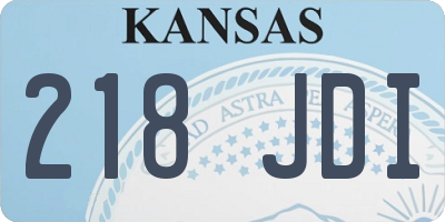 KS license plate 218JDI