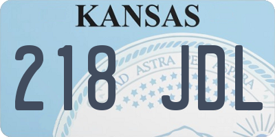 KS license plate 218JDL