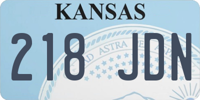 KS license plate 218JDN