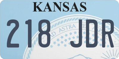 KS license plate 218JDR
