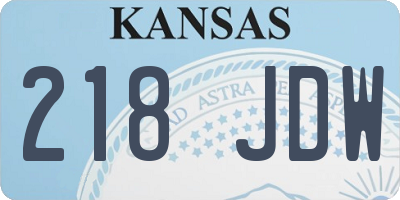 KS license plate 218JDW