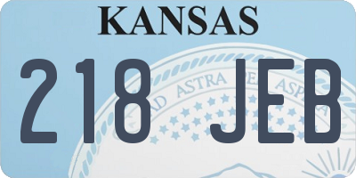 KS license plate 218JEB