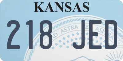 KS license plate 218JED