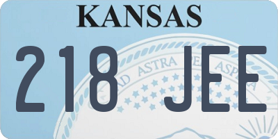 KS license plate 218JEE