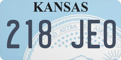 KS license plate 218JEO