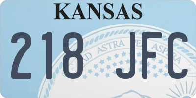 KS license plate 218JFC