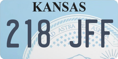 KS license plate 218JFF