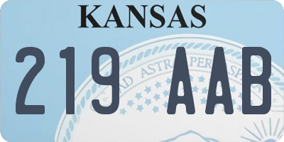 KS license plate 219AAB