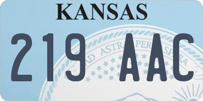 KS license plate 219AAC