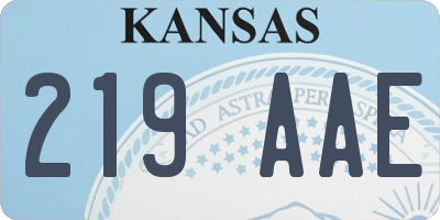 KS license plate 219AAE