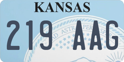 KS license plate 219AAG