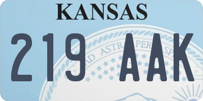 KS license plate 219AAK