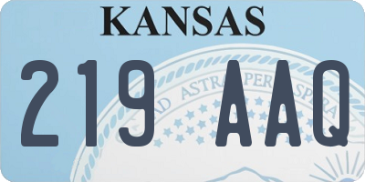 KS license plate 219AAQ