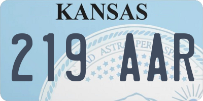 KS license plate 219AAR