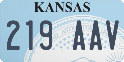 KS license plate 219AAV