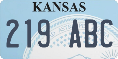 KS license plate 219ABC