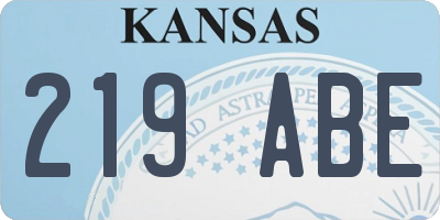KS license plate 219ABE
