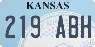 KS license plate 219ABH