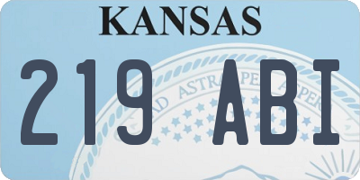 KS license plate 219ABI