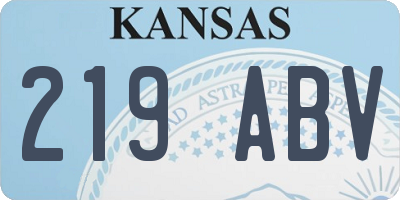 KS license plate 219ABV