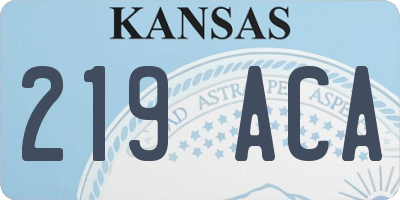 KS license plate 219ACA
