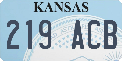 KS license plate 219ACB