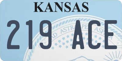 KS license plate 219ACE