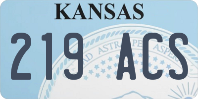 KS license plate 219ACS