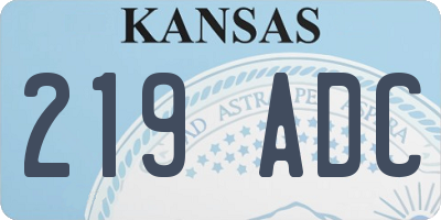 KS license plate 219ADC