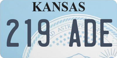 KS license plate 219ADE
