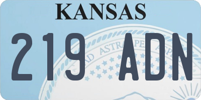 KS license plate 219ADN
