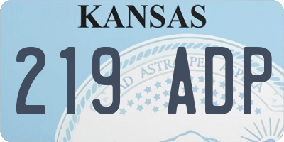 KS license plate 219ADP