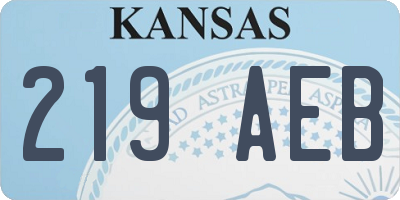 KS license plate 219AEB