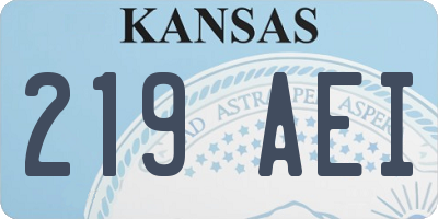 KS license plate 219AEI