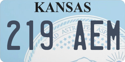KS license plate 219AEM