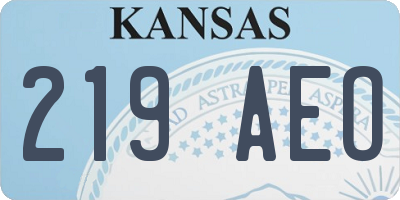 KS license plate 219AEO