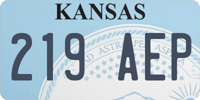 KS license plate 219AEP