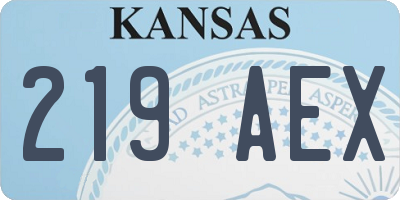 KS license plate 219AEX