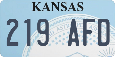 KS license plate 219AFD