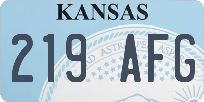 KS license plate 219AFG