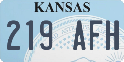 KS license plate 219AFH