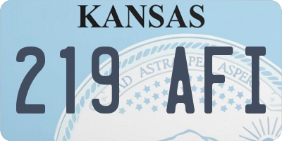 KS license plate 219AFI