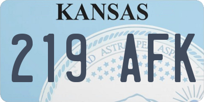 KS license plate 219AFK