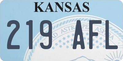 KS license plate 219AFL