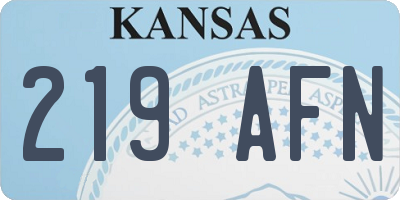 KS license plate 219AFN