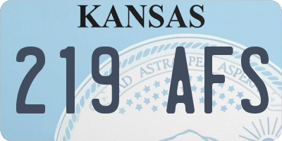 KS license plate 219AFS