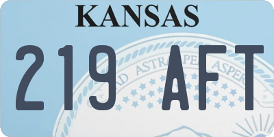 KS license plate 219AFT