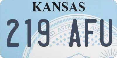 KS license plate 219AFU