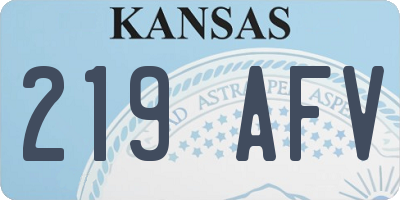 KS license plate 219AFV