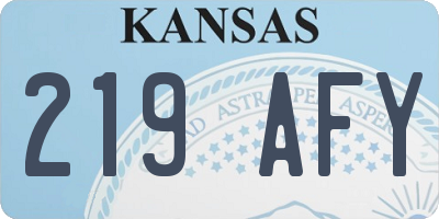 KS license plate 219AFY